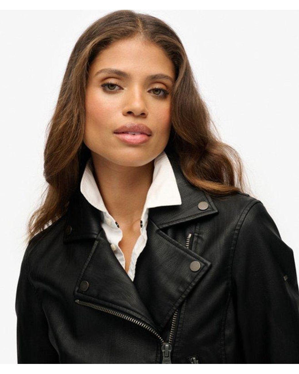 Superdry Black & Co Classic Faux Leather Biker