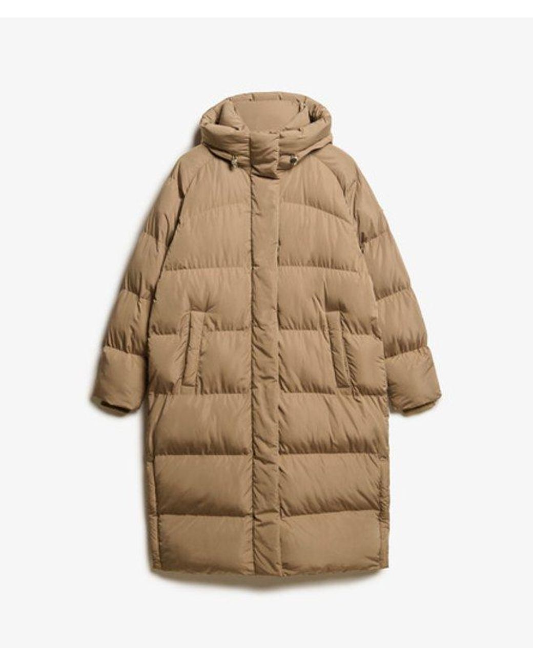 Superdry Natural & Co Classic Long Hooded Puffer Coat