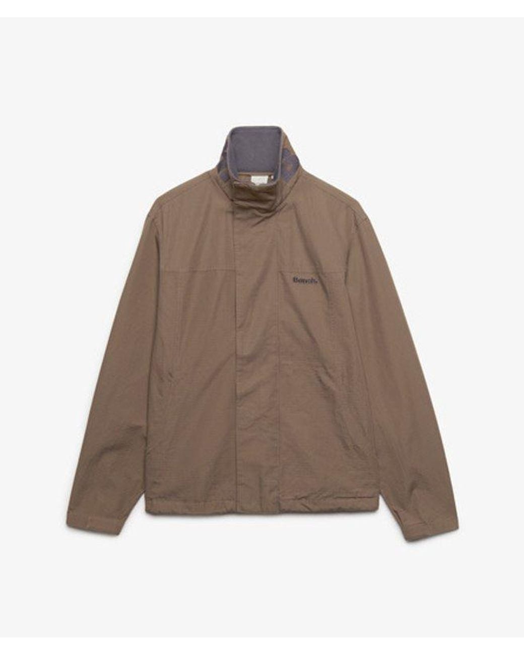Superdry Brown Bench X & Co Bench High Neck Ripstop Jacket for men