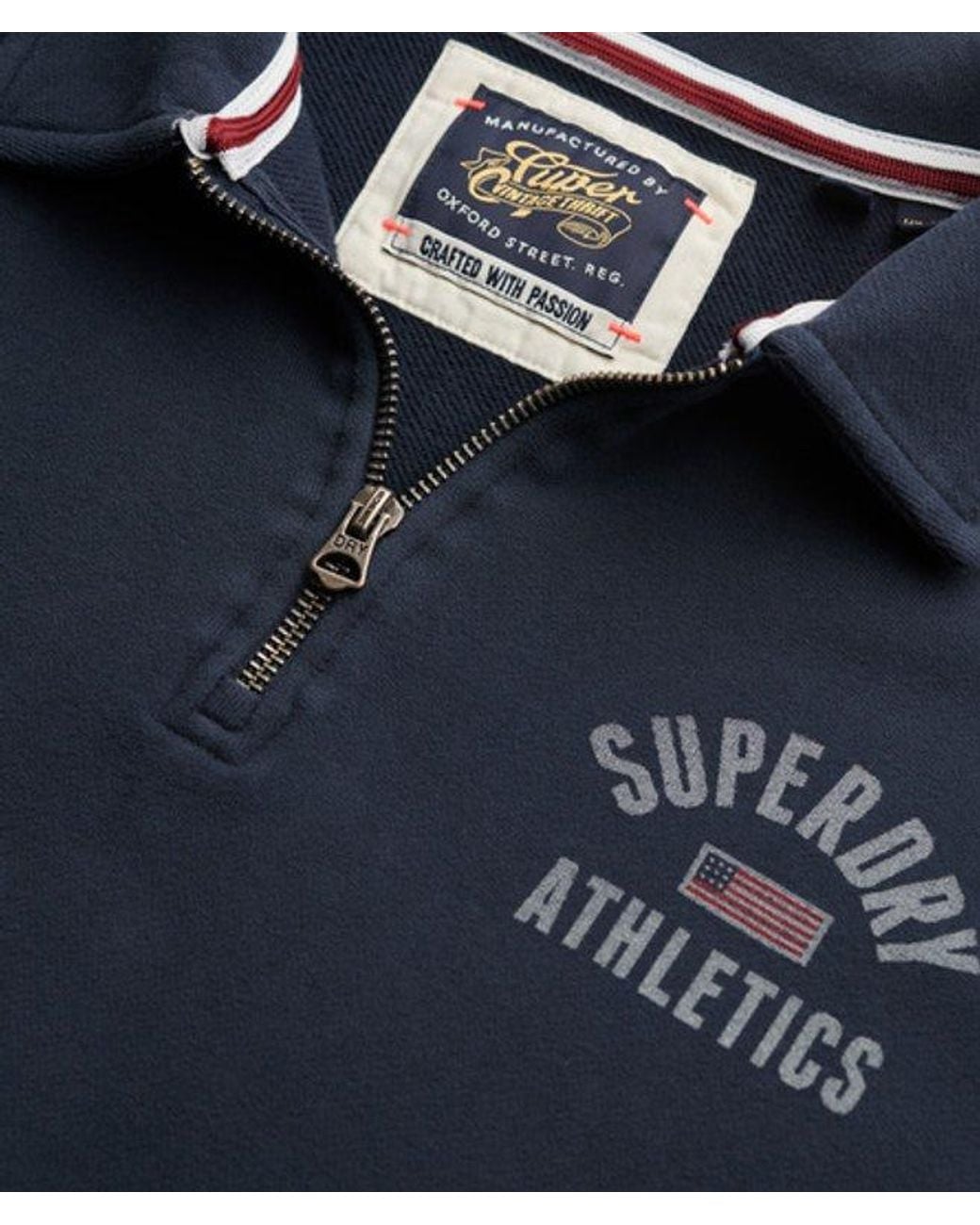 Superdry Blue & Co Athletic Collared Half Zip Jumper