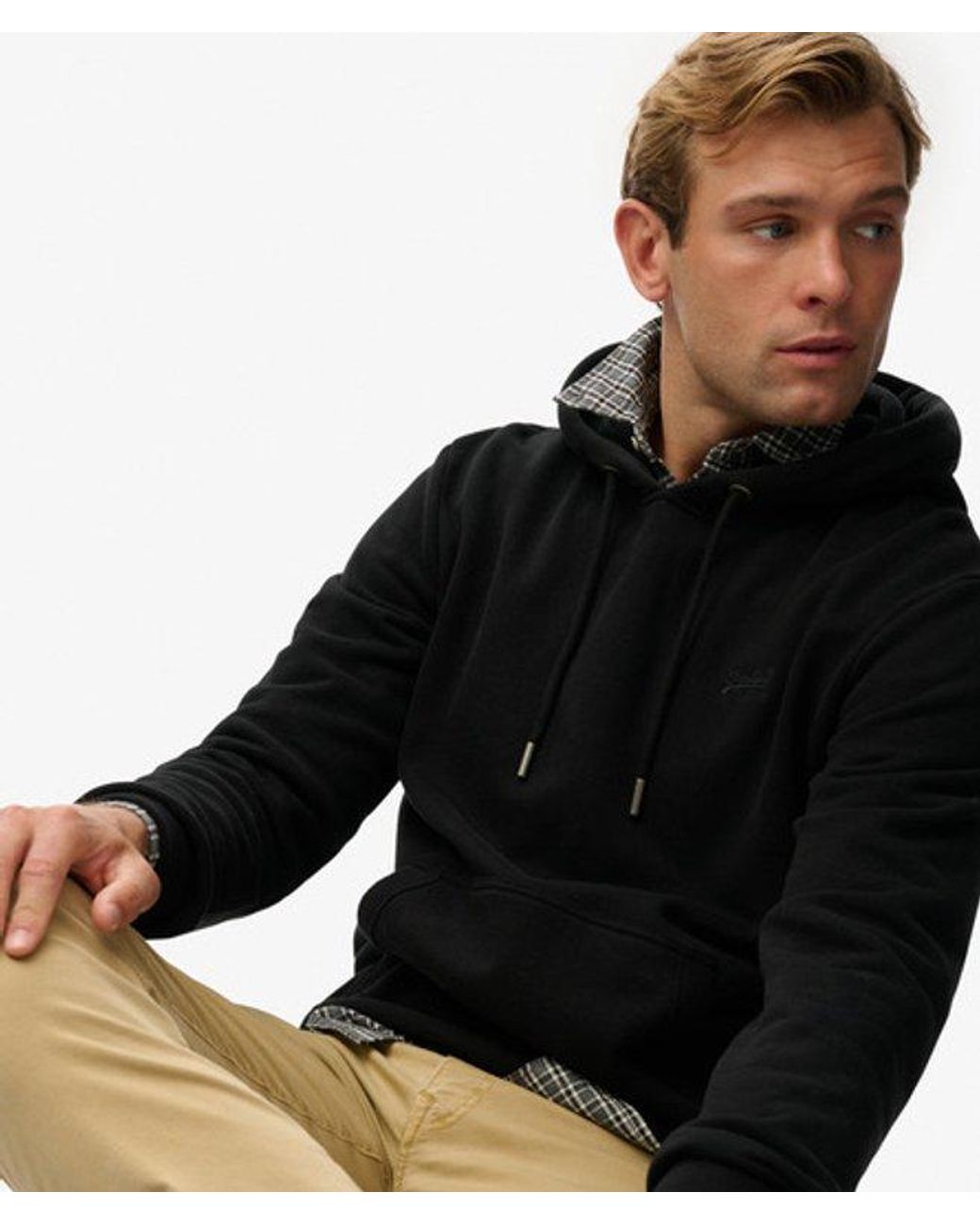 Superdry Black & Co Essential Logo Hoodie for men