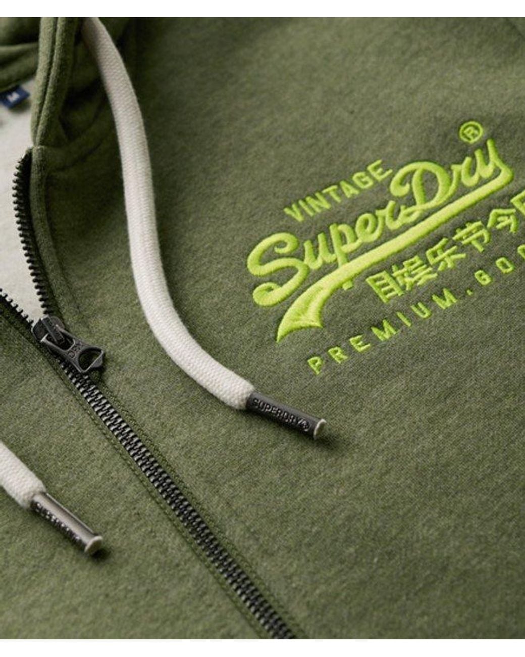 Superdry Hoodie Met Neonprint En Vintage Logo in het Green voor heren