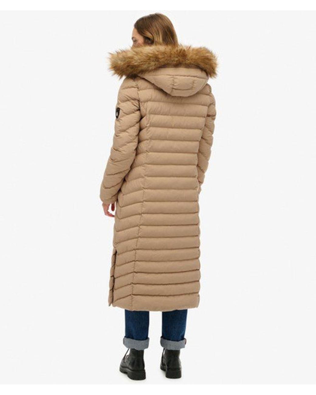 Superdry Blue & Co Fuji Faux Fur Hooded Long