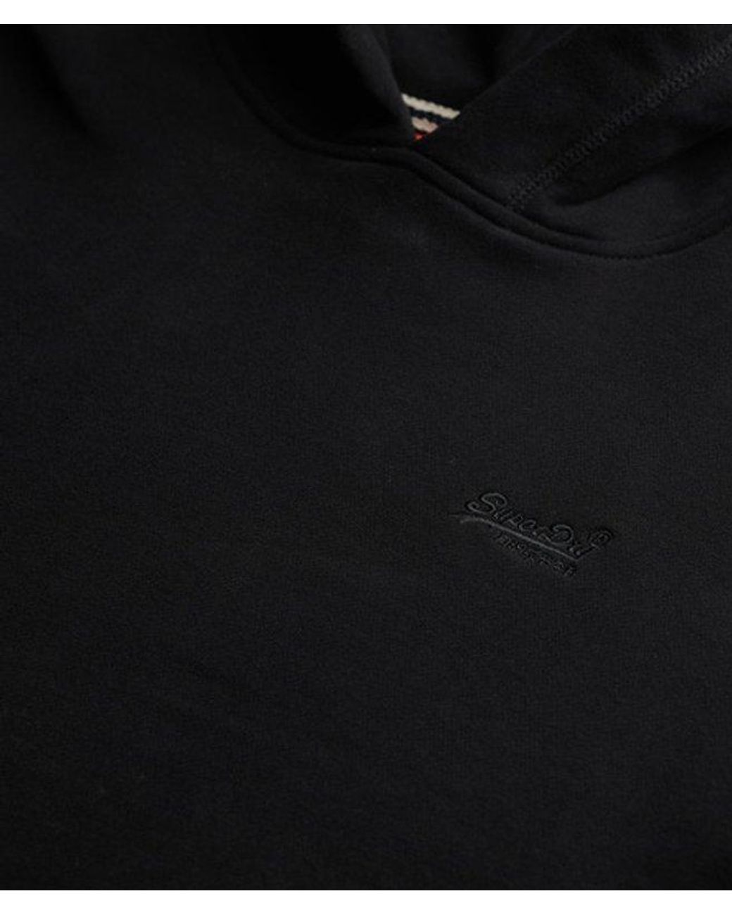 Superdry Essential Hoodie Met Logo En Halfgeborstelde Voering in het Black voor heren