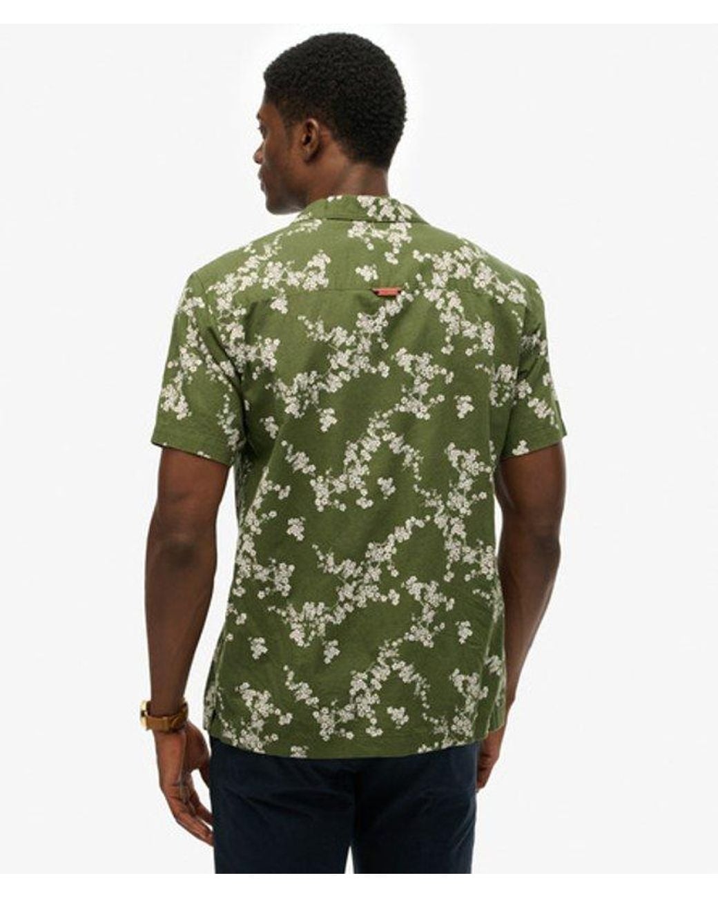 Superdry Green Short Sleeve Beach Shirt for men