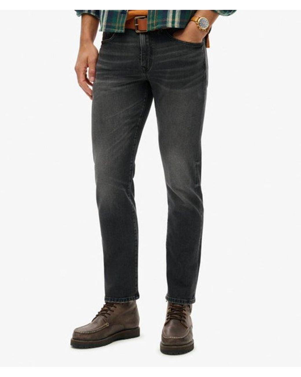 Superdry Black & Co Organic Cotton Vintage Slim Straight Jeans for men