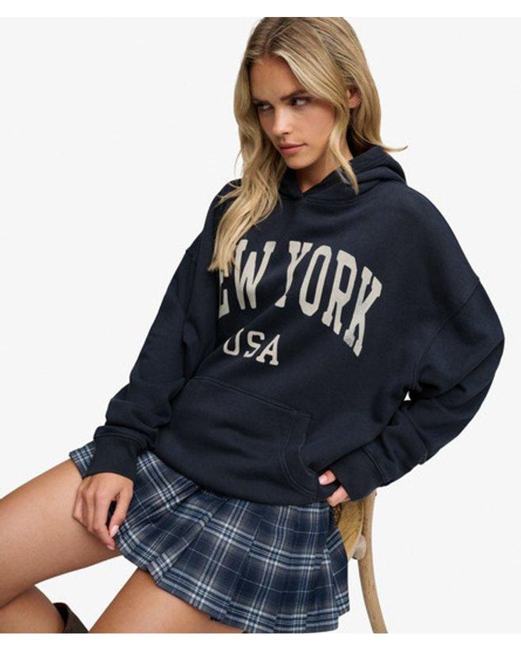 Superdry Blue & Co Athletic Essentials Relaxed Hoodie