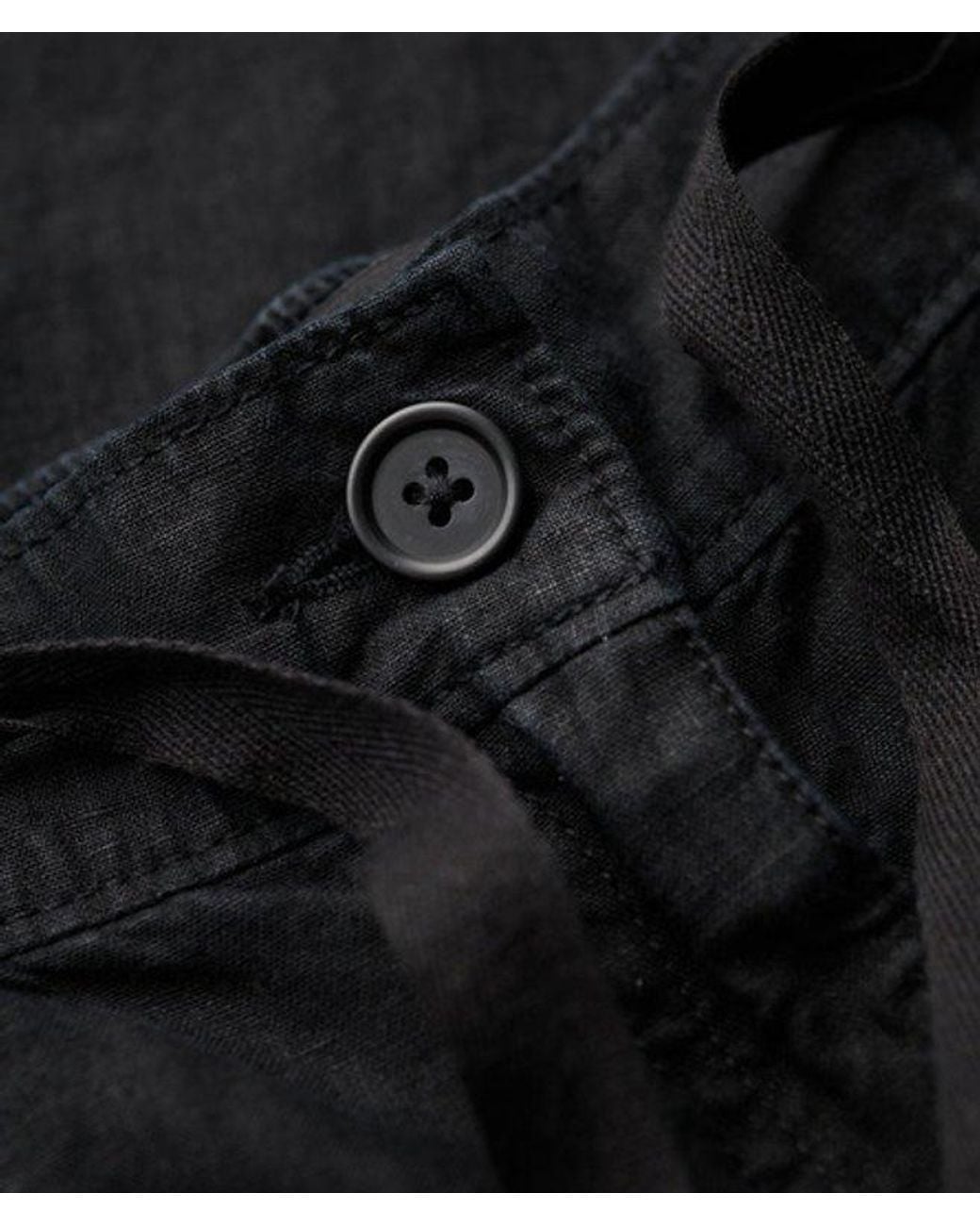 Superdry Black Linen Low Rise Pants