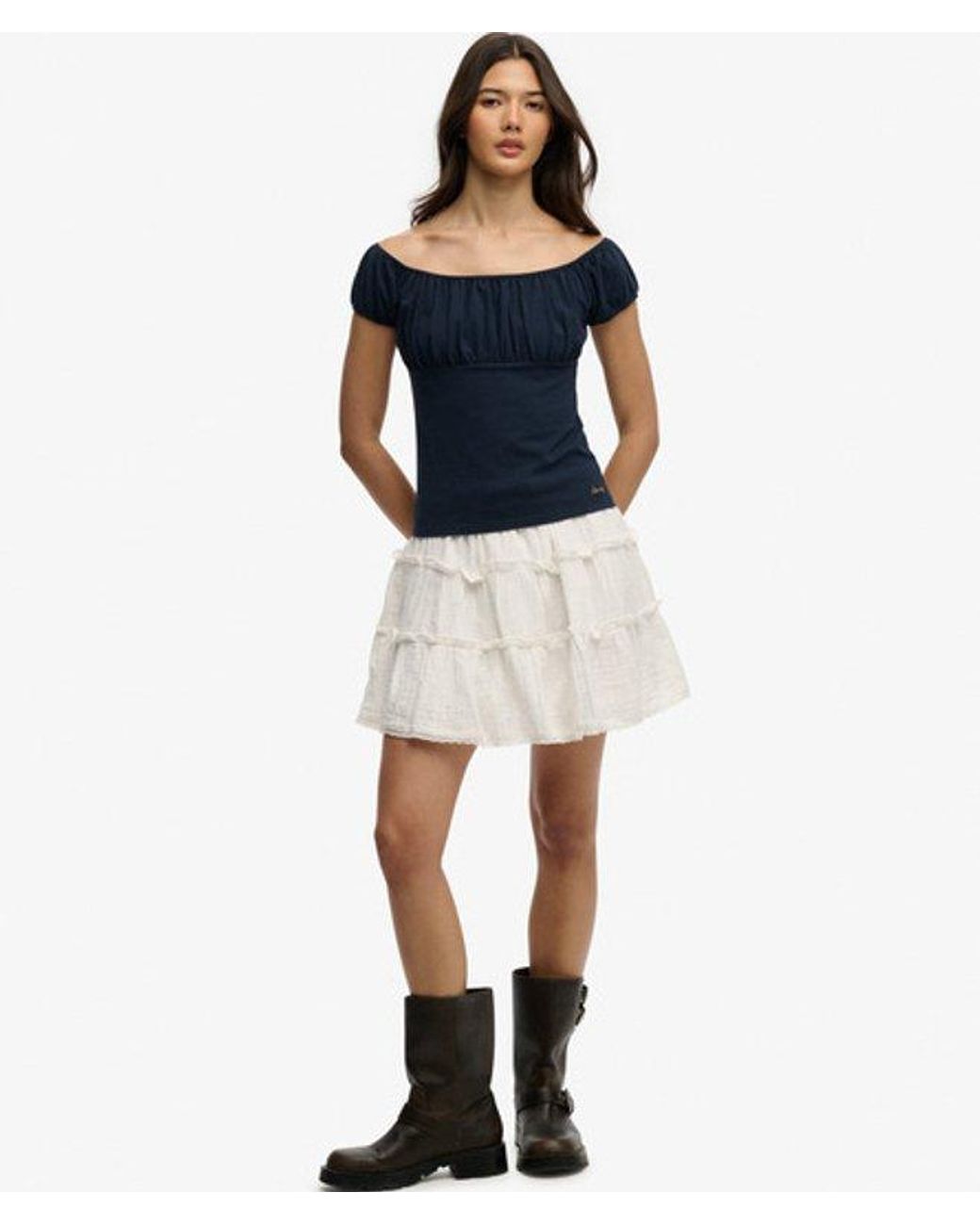 Superdry Blue & Co Athletic Essentials Ruched Top