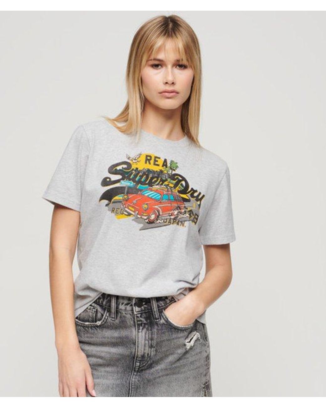 Superdry Gray La Graphic Relaxed Tee
