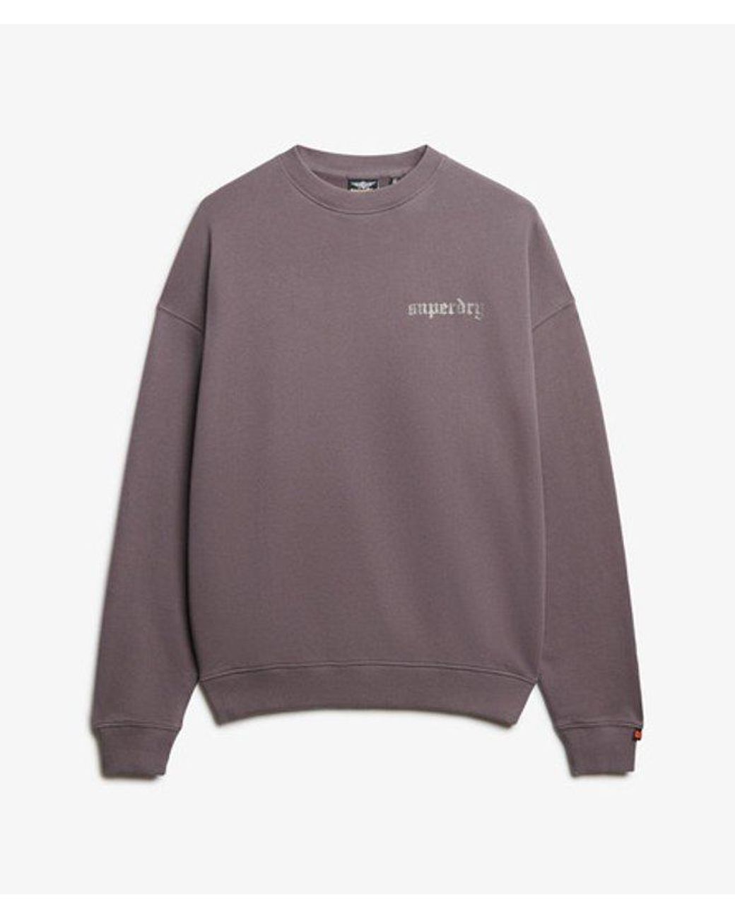 Superdry Purple & Co Old School Tattoo Oversized Crew Sweatshirt
