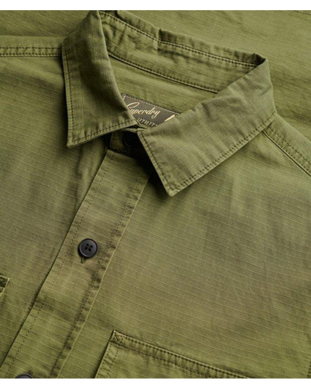 Superdry Military Overhemd Met Lange Mouwen in het Green voor heren