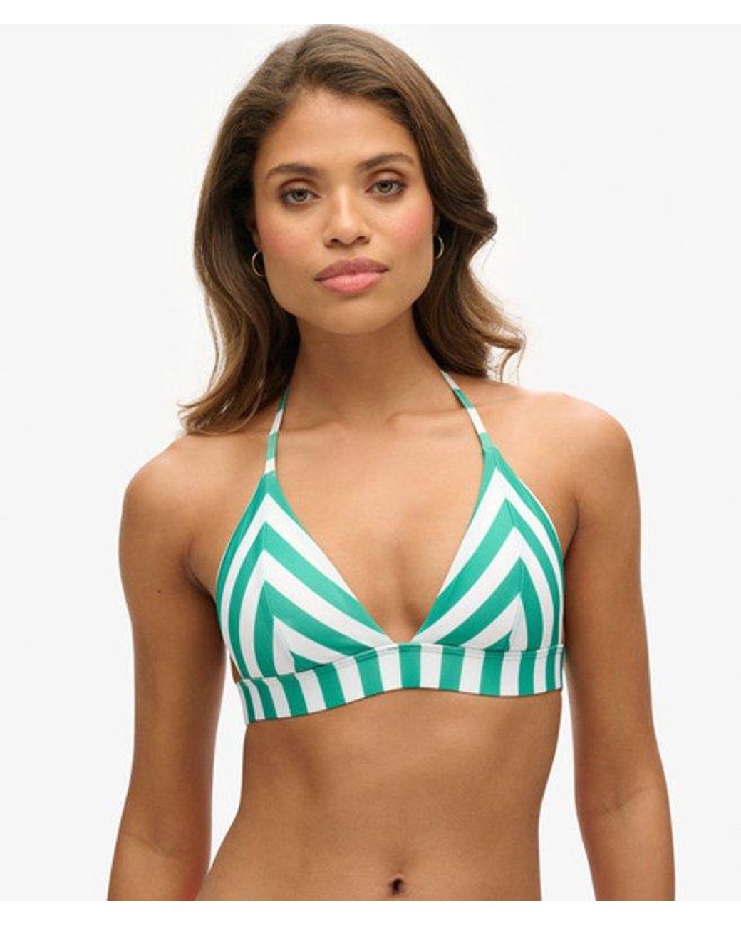 Superdry Pink & Co Stripe Triangle Bikini Top