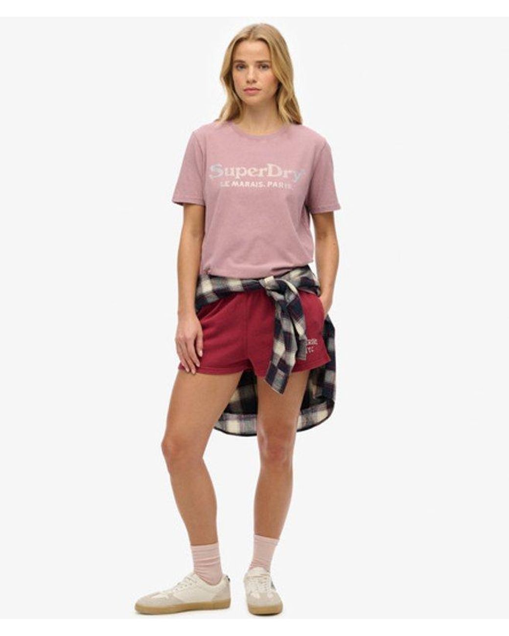 Superdry Pink & Co Venue Metallic Relaxed T-shirt