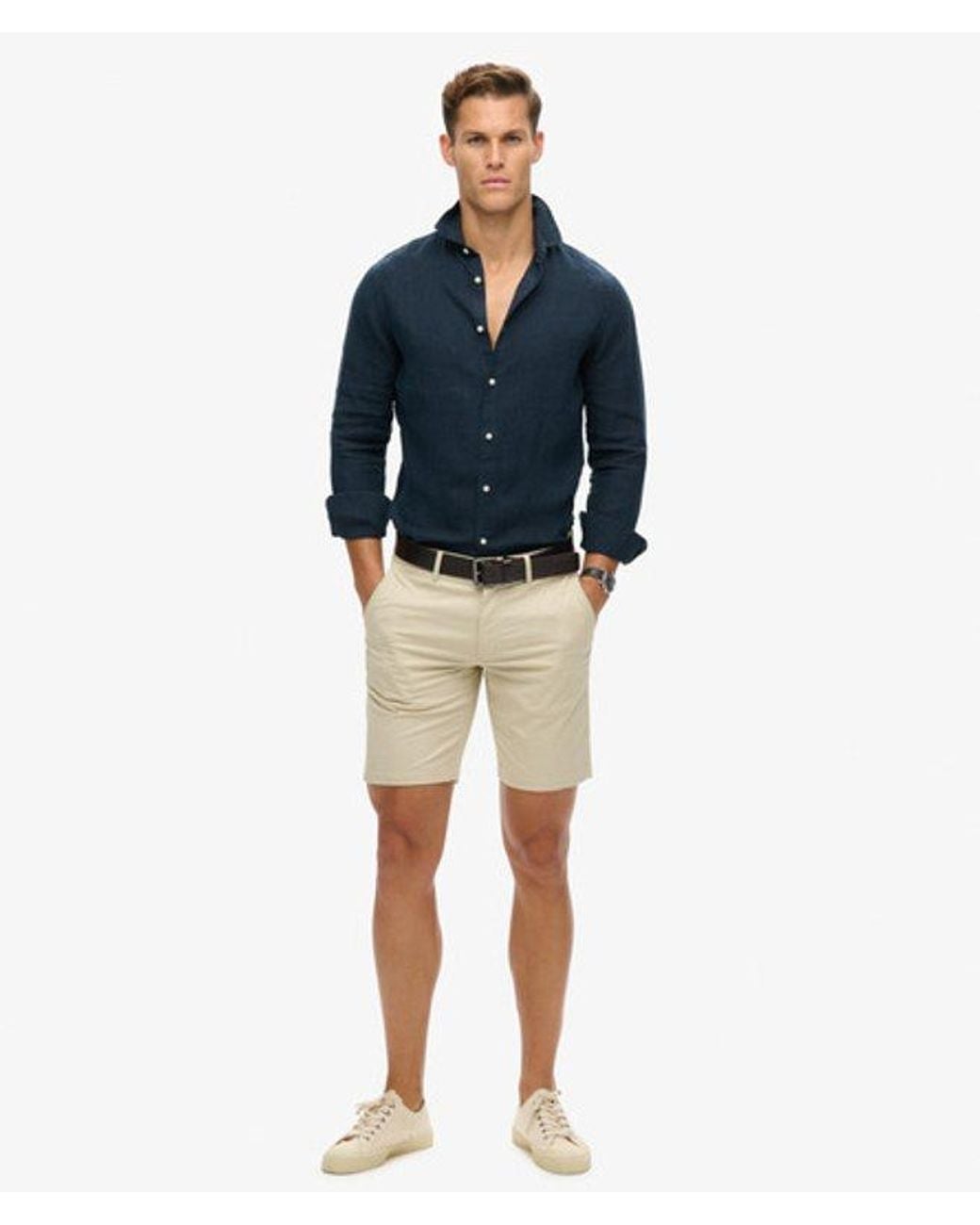 Superdry Blue & Co Casual Linen Long Sleeve Shirt for men