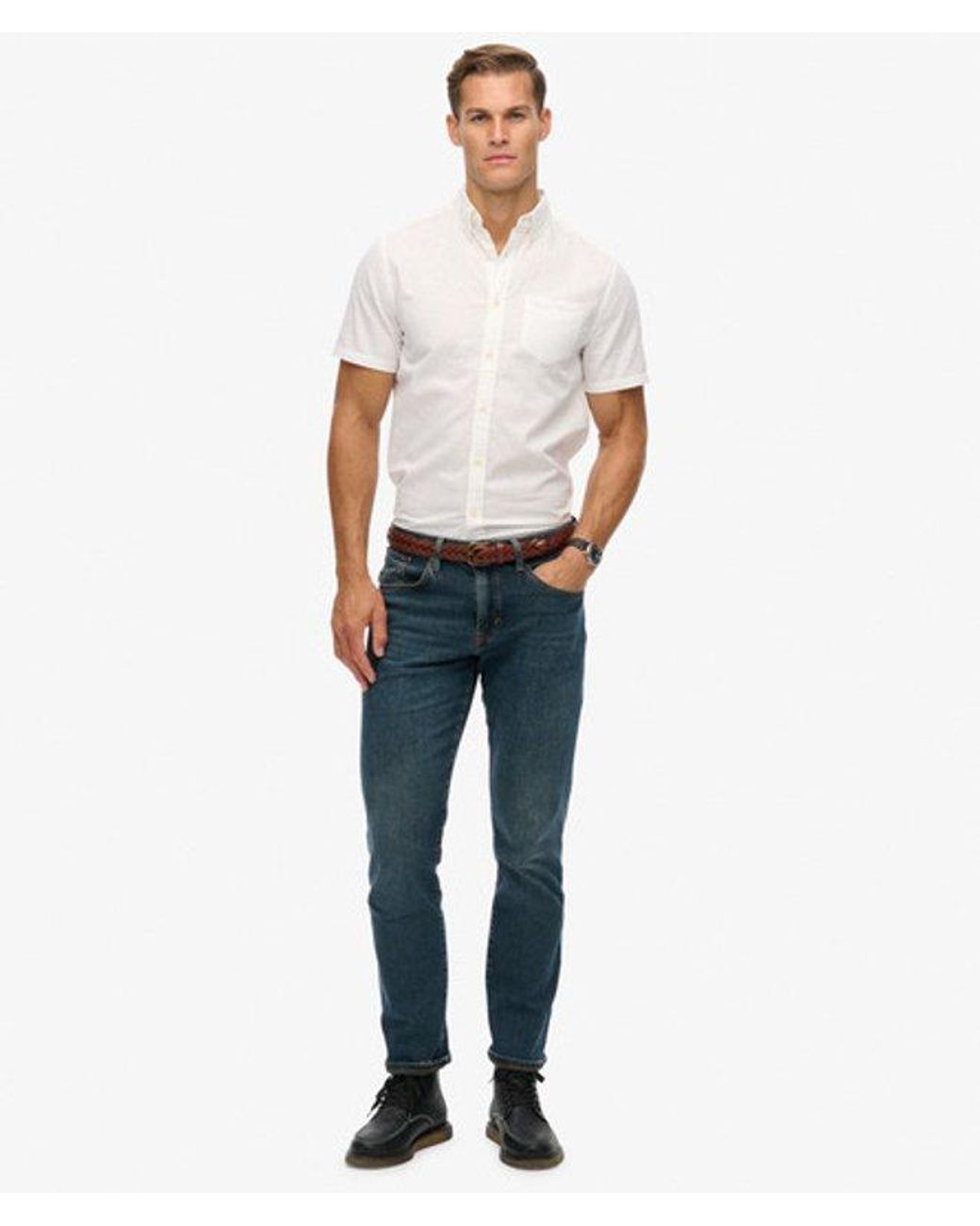 Superdry White & Co City Cotton Linen Short Sleeve Shirt for men