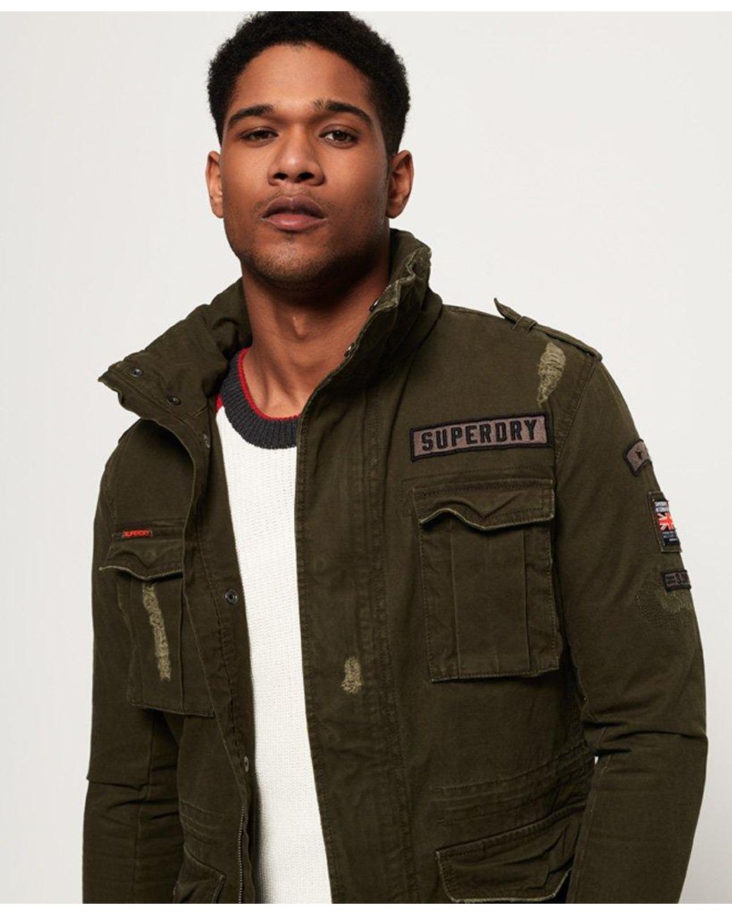 Superdry Rip & Repair Rookie Military Jacket Green in Brown for Men | Lyst