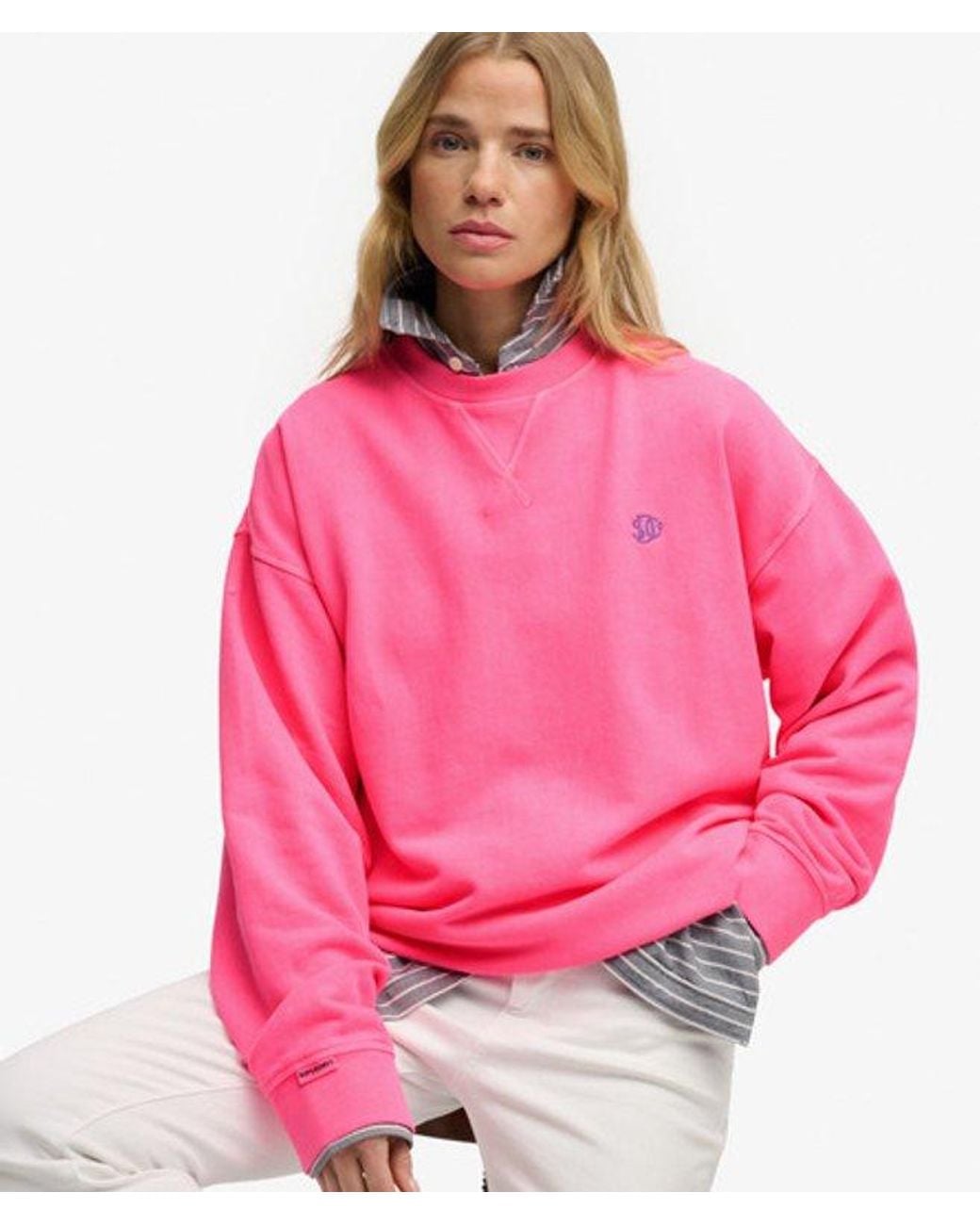 Superdry Pink & Co Studios Relaxed Crew Sweatshirt