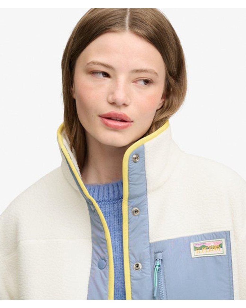 Superdry Blue & Co Colour Block Fleece Jacket