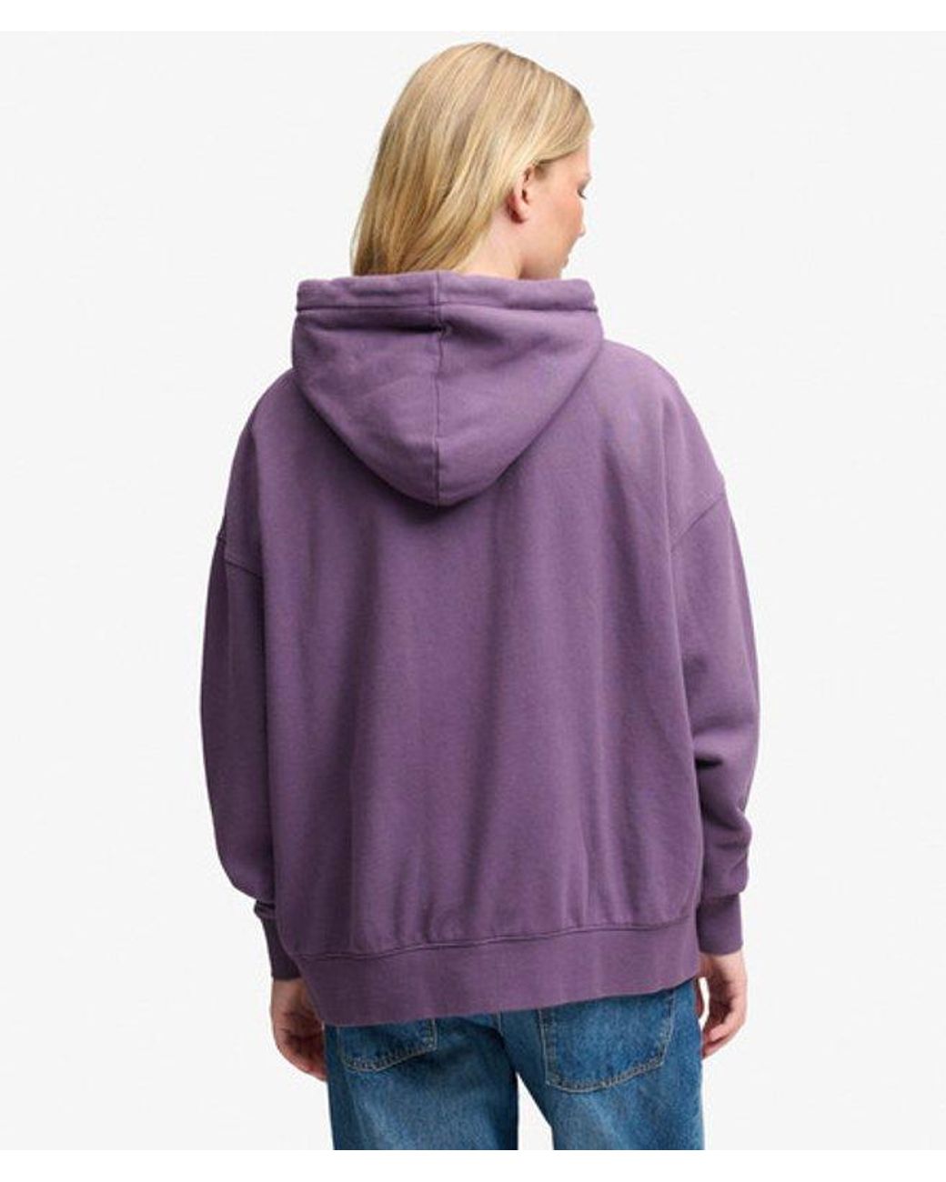 Superdry Purple & Co Luxe Casual Relaxed Hoodie