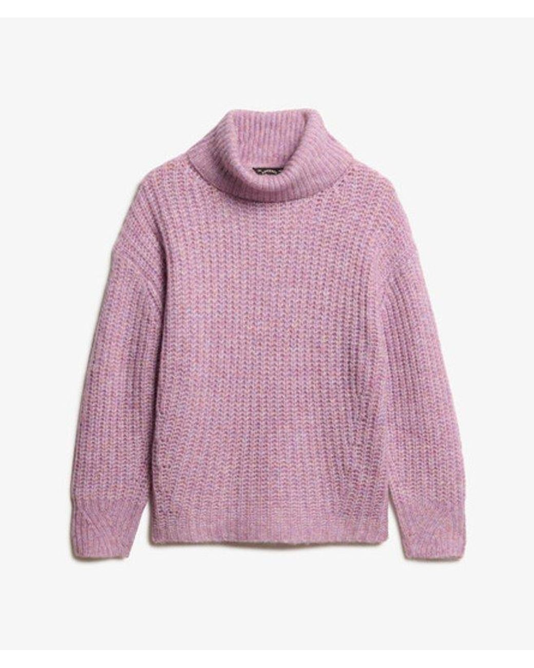 Superdry Pink & Co Brushed Rib Slouch Neck Jumper