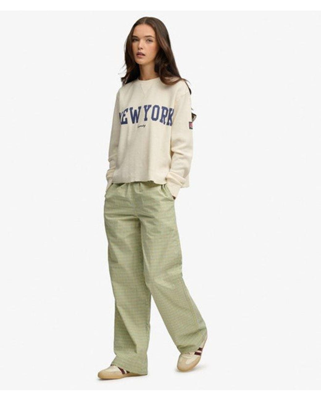 Superdry Green & Co Mini Check Cotton Trousers