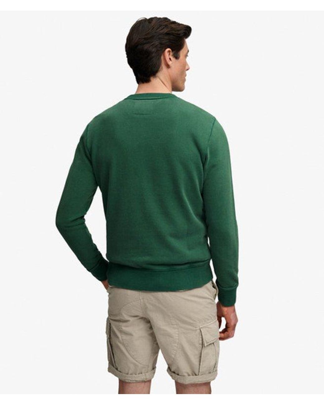 Superdry Green & Co Vintage Preppy Relaxed Crew Sweatshirt for men