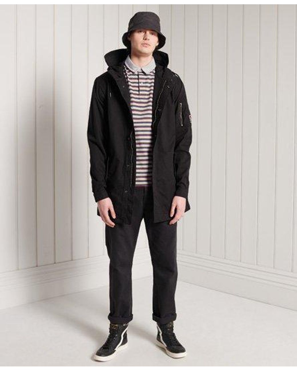 mens long fishtail parka