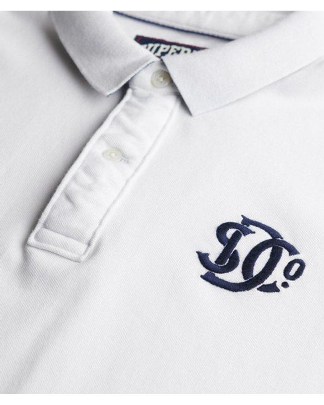 Superdry White & Co Pique Monogram Polo Shirt for men