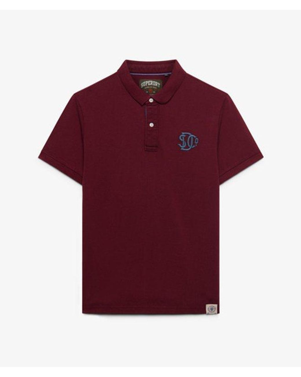 Superdry Red & Co Pique Monogram Polo Shirt for men