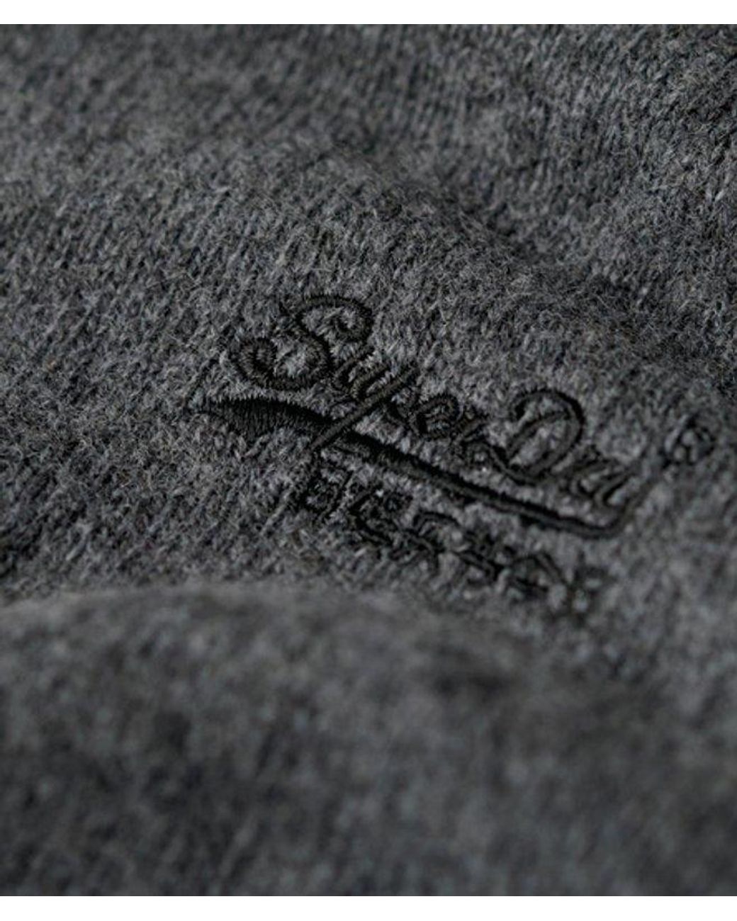 Superdry Gray & Co Classic Knitted Essential Embroidered Half Zip Jumper for men