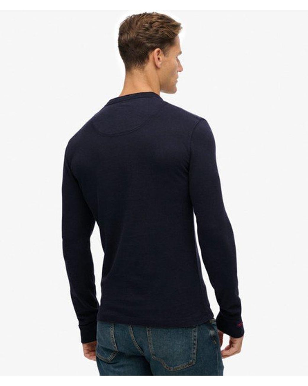 Superdry Blue & Co Vintage Athletic Henley Top for men