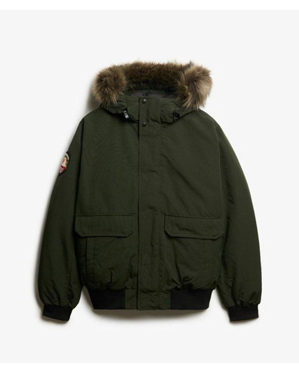 Superdry Black & Co Everest Faux Fur Bomber Jacket for men