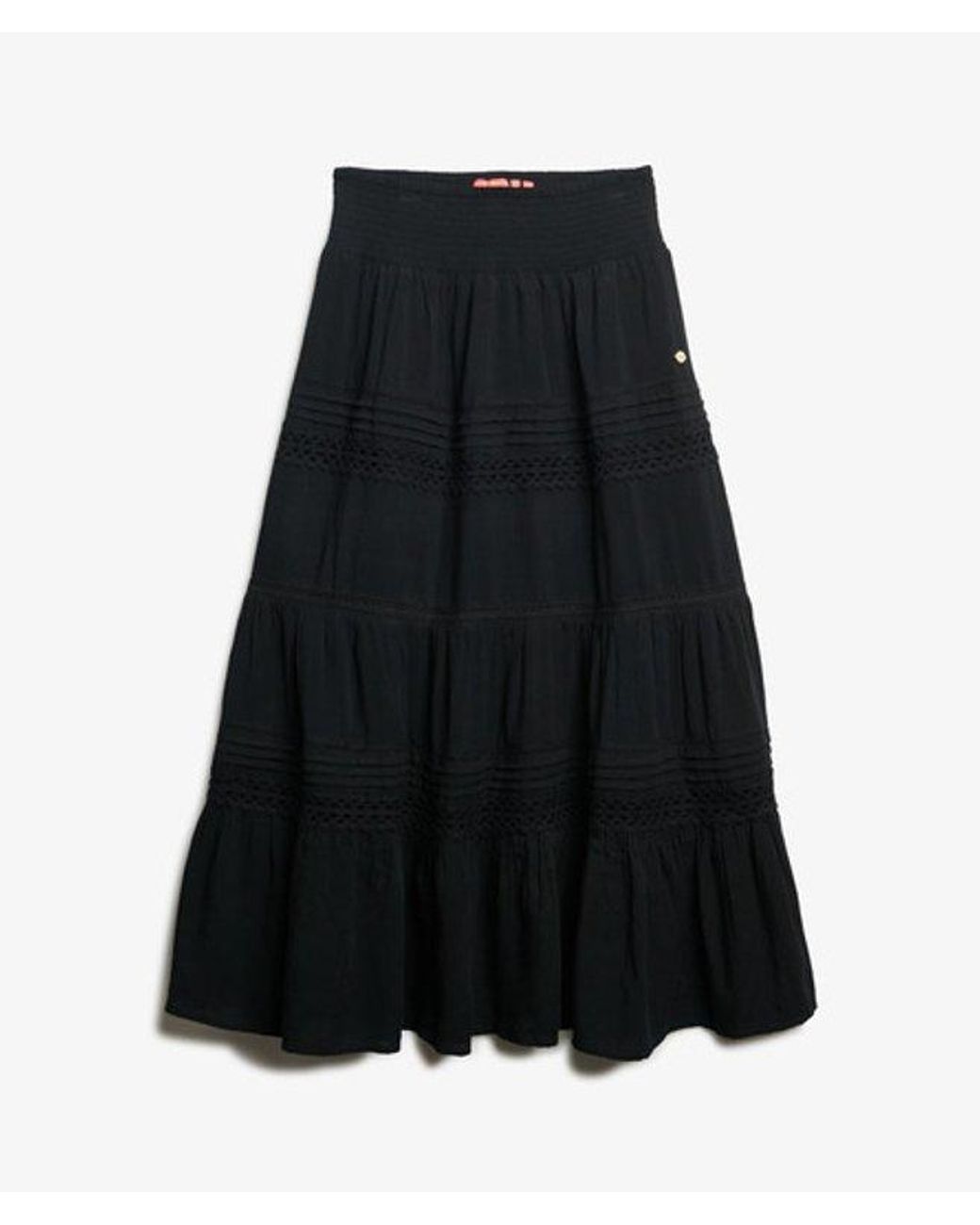 Superdry Black & Co Ibiza Lace Mix Maxi Skirt