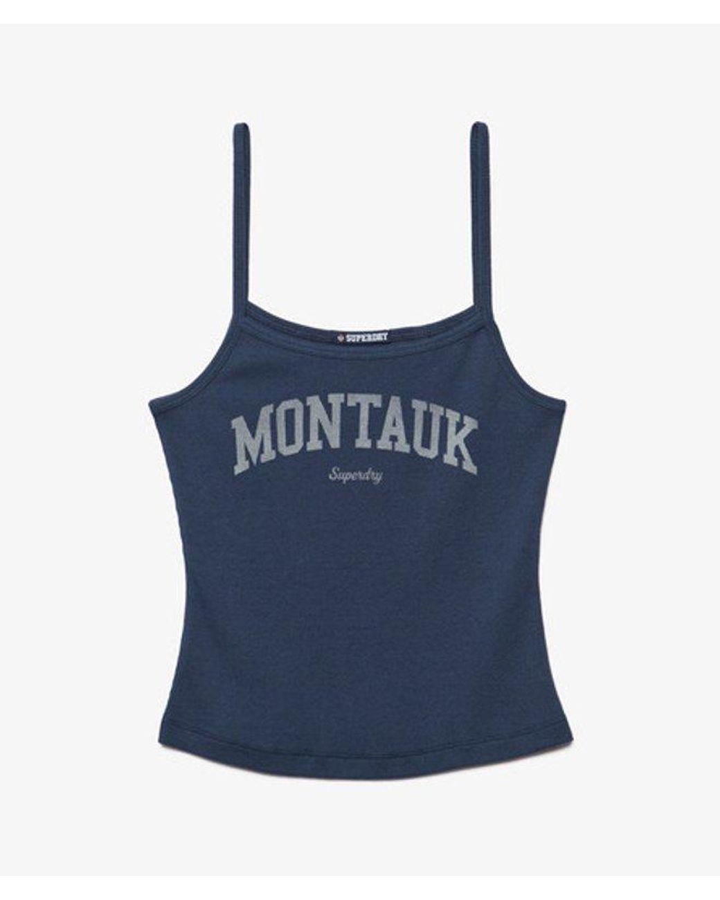 Superdry Blue Athletic Essentials Graphic Print Cami Top