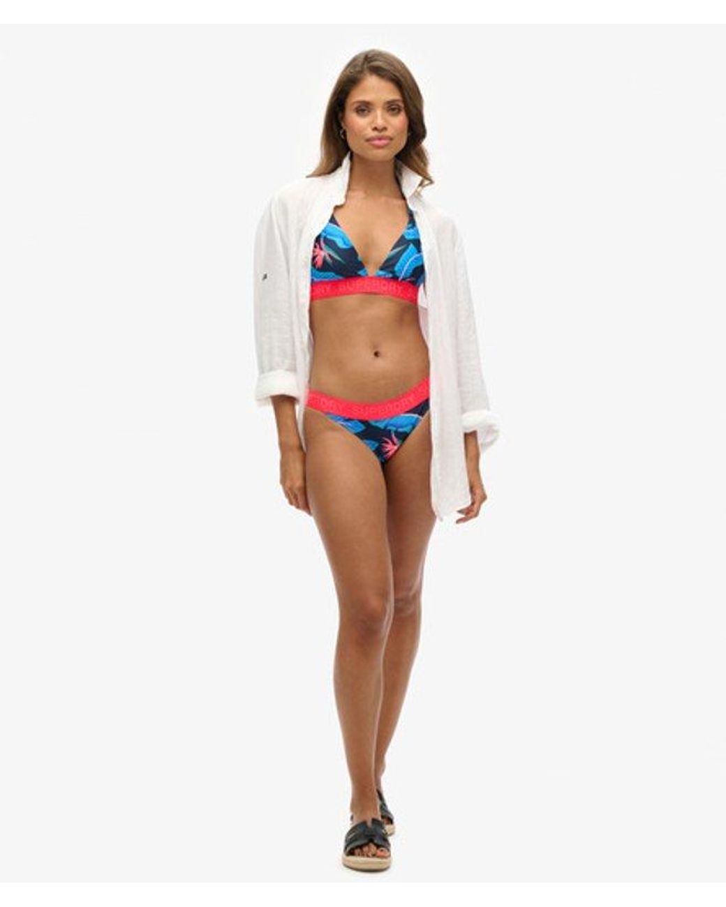 Superdry Blue & Co Logo Triangle Bikini Top