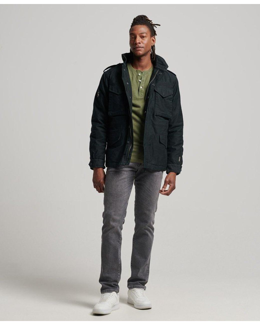 Superdry Military M65 Field Borg Lined Jacket in Black for Men