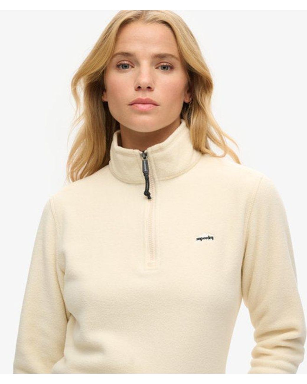 Superdry Natural & Co Classic Embroidered Logo Polar Fleece Half Zip Jumper