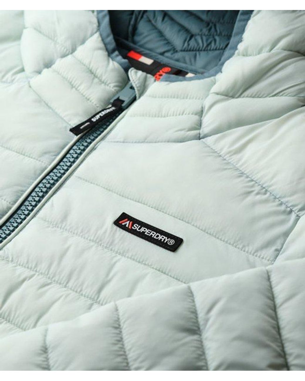 Superdry Blue Hooded Fuji Lite Mid Length Padded Jacket