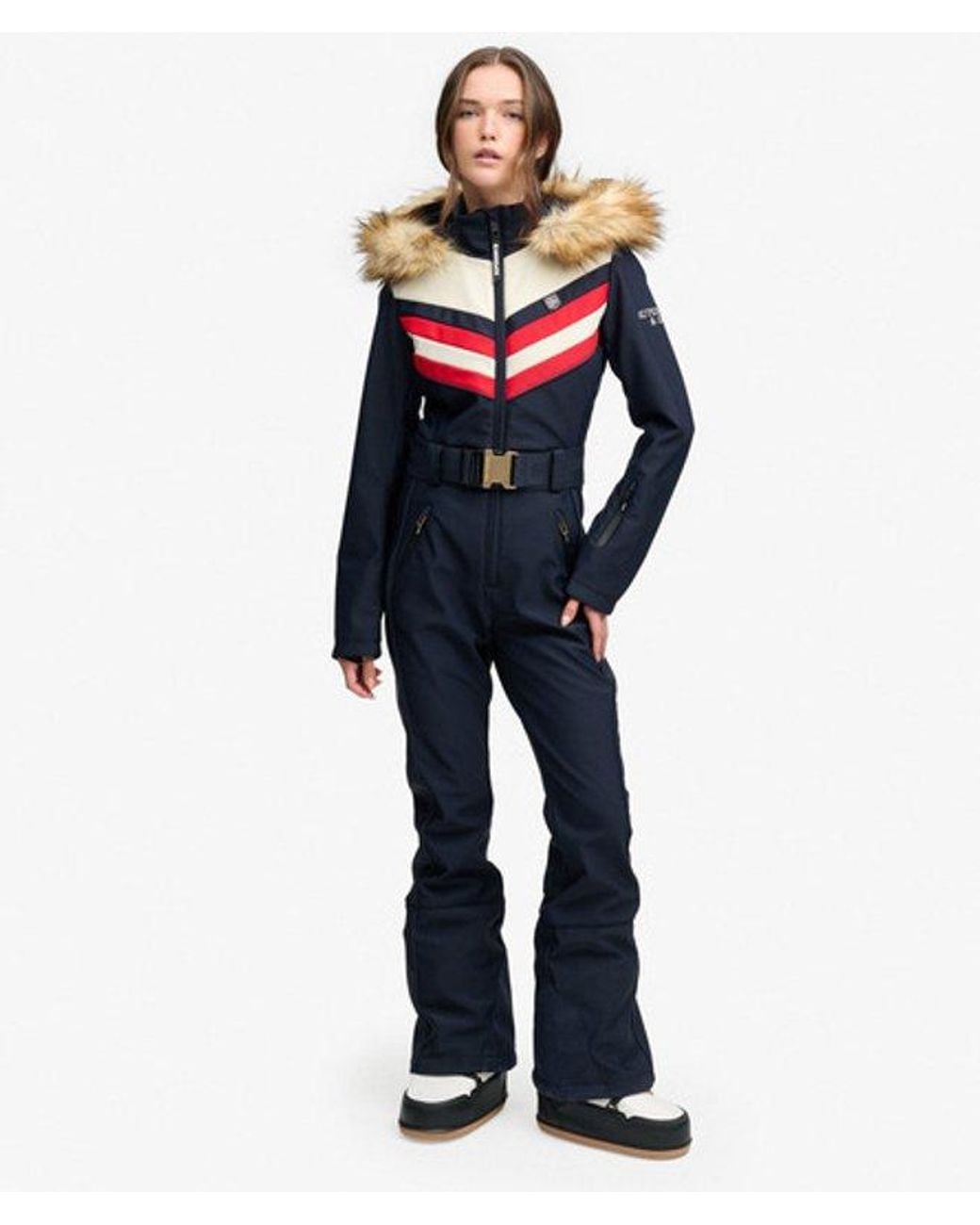Superdry Blue & Co Luxe Chevron Ski Suit