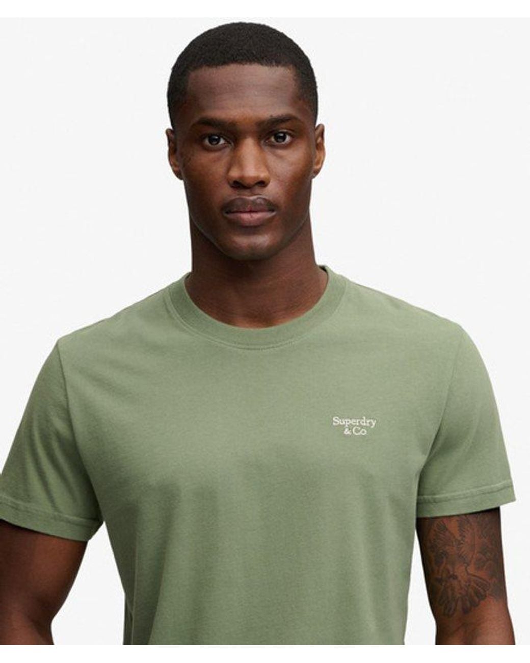 Homme T-Shirt Essential À Logo Serif Brodé Taille Superdry pour homme en coloris Green