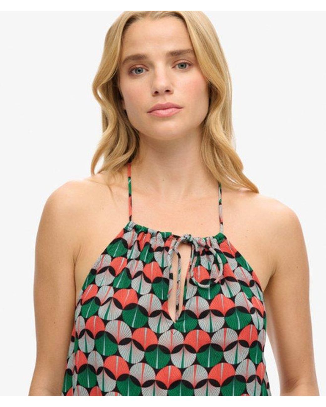 Superdry Orange & Co Printed Beach Halter Top
