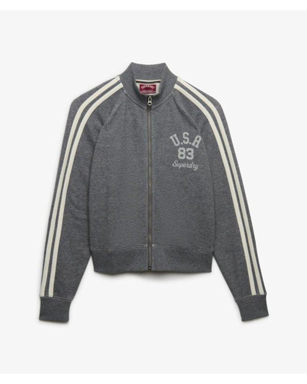 Superdry Athletic Essentials Trainingsjack Met Rits in het Gray