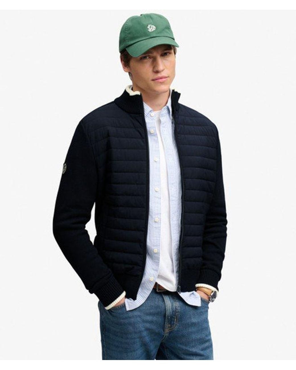 Superdry Blue & Co Straight Baffle Hybrid Jacket for men