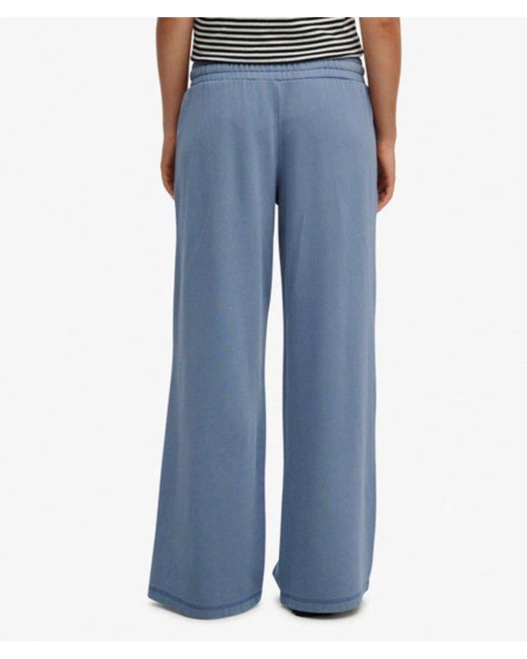 Superdry Blue Essential Logo Wide Leg Joggers