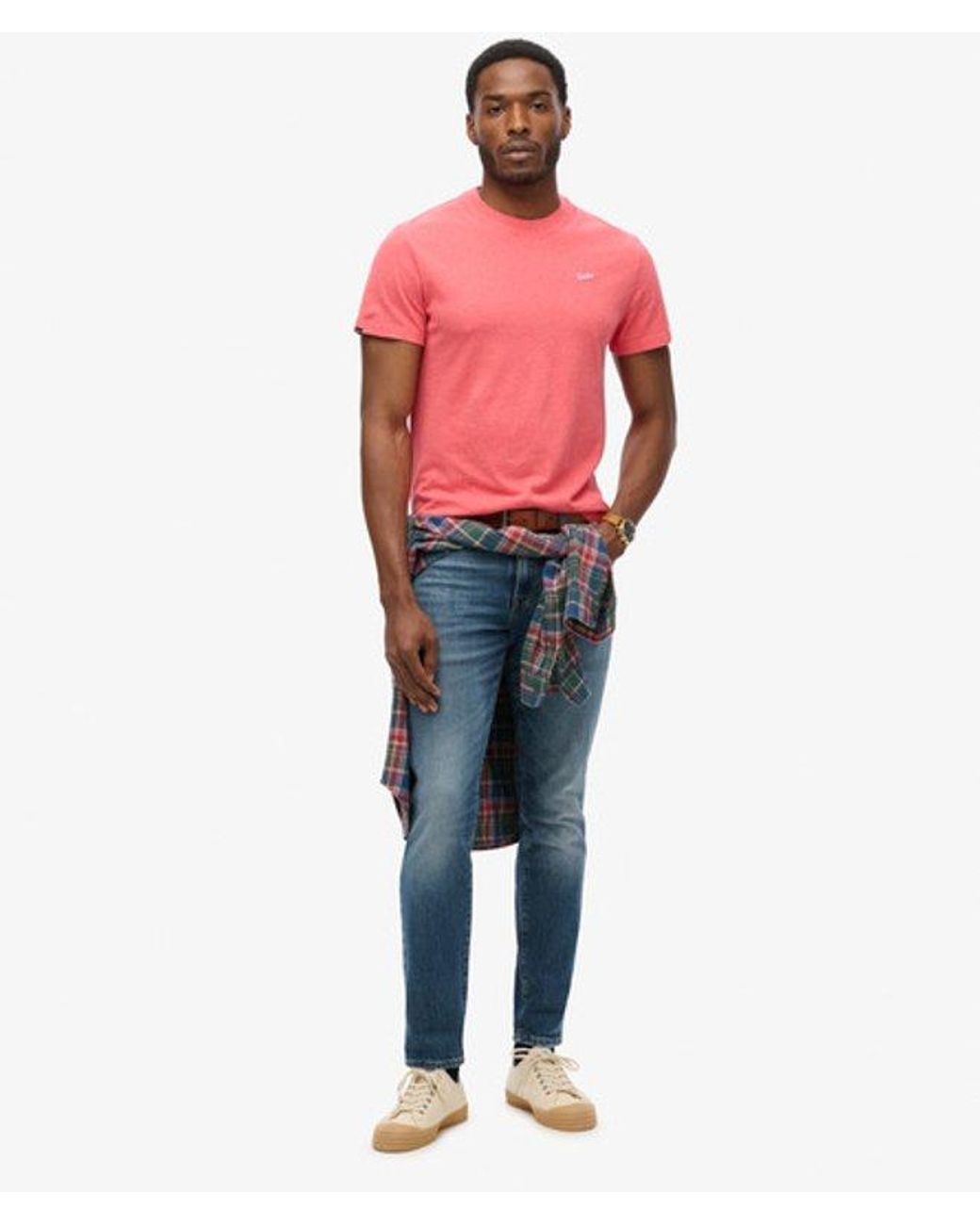 Superdry Red & Co Organic Cotton Essential Small Logo T-shirt for men