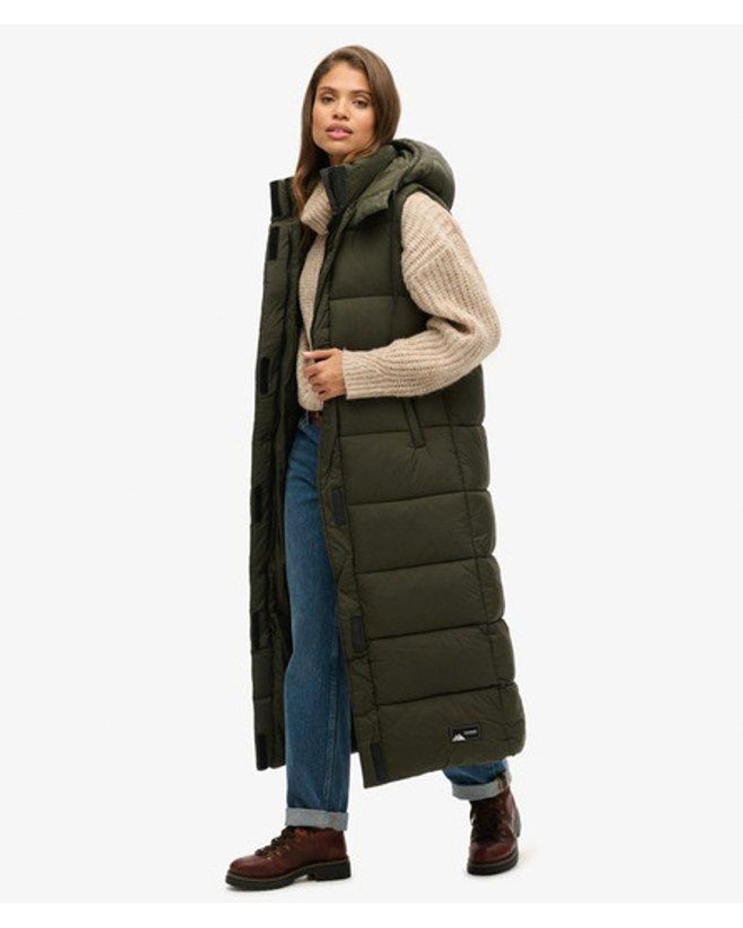 Superdry Green & Co Hooded Ripstop Long Gilet