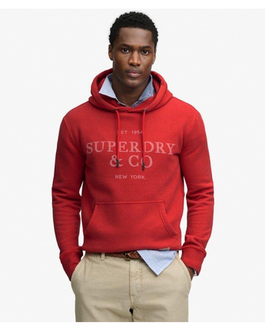 Superdry Red & Co 1954 Company Relaxed Hoodie for men