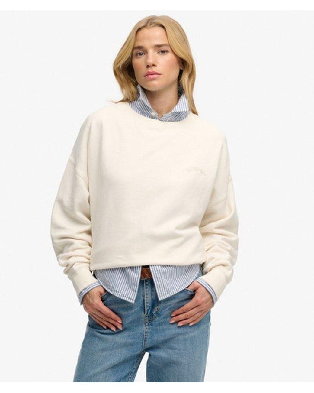 Superdry White & Co Essential Logo Crew Sweatshirt