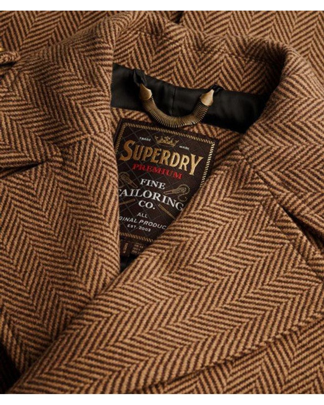 Superdry Natural & Co Double Breasted Wool Blend Coat